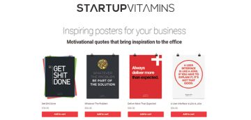 Startup Vitamins helps to boost office motivation by providing posters, and other goodies