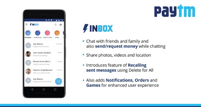Paytm Will Now Have Inbox Payment Features Via Chat